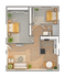 Courtyard | 2-Bedroom Floorplan