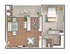 Cedar | 1-Bedroom Floorplan