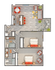 Daisy | 2-Bedroom Floorplan