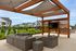 Outdoor lounge area at Seasons at North Aurora Apartments.