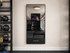 Modern home gym with interactive fitness mirror, sleek design, and stylish workout equipment.