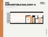 1x1 Convertible Balcony A