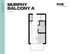 Murphy Balcony A floor plan at Hub Lexington offering 332 sq ft with modern kitchen, cozy living area, and convenient bathroom layout.