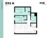 Modern 2X1 A floor plan at HUB Lexington featuring 2 bedrooms, a cozy living area, and a well-equipped kitchen, spanning 690 sq ft.