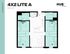Contemporary floor plan 4X2 Lite A featuring four bedrooms, stylish living space, and a modern kitchen in Hub Lexington, 1023 sq ft.