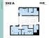 Chic 3-bedroom floor plan at Hub Lexington featuring a modern living area, well-appointed kitchen, and 2 elegant bathrooms in 905 sq ft.