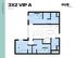 Modern 3x2 VIP A floor plan at Hub Lexington with spacious layout featuring two bedrooms, open kitchen, and inviting living space, covering 905 square feet.