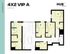 Inviting floor plan for Hub Lexington showcasing a 4-bedroom VIP unit with a spacious open-concept living area, modern kitchen, and 1144 square feet of elegant living space.