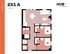 Contemporary 2D floor plan for Hub Knoxville featuring 2 bedrooms, a stylish open-concept kitchen, and spacious living area, 793 sq ft.