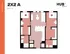 Contemporary 2X2 A floor plan at HUB Knoxville featuring 883 sq ft with two cozy bedrooms, modern kitchen, and inviting living space.