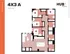 Contemporary floor plan for Hub Knoxville showcasing a 4-bedroom, 3-bathroom layout with modern kitchen and spacious living area, 1201 sq ft.