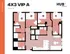 Modern 2D floor plan labeled '4X3 VIP A' featuring 4 bedrooms and 3 bathrooms, designed for optimal space utilization in a spacious 1186 sq ft layout.