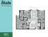 Inviting floor plan for State Tuscaloosa, featuring three bedrooms, open living and dining area, and modern kitchen, spanning 1128 sq. ft.