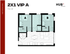 Modern 2X1 VIP A floor plan featuring two bedrooms with walk-in closets, sleek bathrooms, and an inviting open-concept living and dining area in 751 square feet.