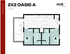 Modern 2x2 Oasis A floor plan with 716 sq ft, featuring 2 bedrooms, open living space, and efficient kitchen layout.