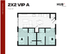 Modern floor plan for 2x2 VIP A at Hub Tuscaloosa, featuring two bedrooms with walk-in closets, a spacious living area, and a sleek kitchen within 716 sq ft.