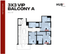 Modern 3x3 VIP Balcony A floor plan with 3 bedrooms, each with an en-suite bathroom, spacious living area, and stylish kitchen in 941 sq ft at Hub Tuscaloosa.