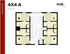 Modern 4x4A apartment floor plan with 4 bedrooms, each with a private bathroom and walk-in closet. Features an open-concept living area and kitchen, covering 1116 sq ft at HUB Tuscaloosa.