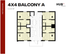 Contemporary 4x4 Balcony A floor plan at 1116 SF featuring four bedrooms with private baths and walk-in closets, a central open living area, and a stylish kitchen. Perfect blend of comfort and style at HUB Tuscaloosa.