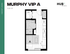 Compact and modern floor plan of Murphy VIP A at HUB East Lansing, featuring an efficient layout with a combined living and kitchen area, cozy sleeping space, and a well-designed bathroom. Total area is 320 SF.