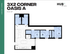 Chic floor plan of Oasis A showcasing 3 bedrooms, a modern living area, and an efficient kitchen layout, 830 sq ft.
