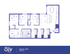 Modern 5-bedroom floor plan with spacious open-concept living and dining area, optimal layout in 1305 sq ft.