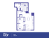Modern 3-bedroom floor plan with a spacious open-concept kitchen and living area, two bathrooms, and laundry room, covering 865 sq ft at Oliv Hetzel.