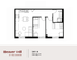 Beaver Hill spacious 2-bedroom floor plan featuring an open living room and modern kitchen, 739 sq ft.