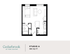 Modern Studio A floor plan at Cedarbrook featuring a spacious open-concept layout with sleeping area, living space, kitchen with pantry, and bathroom, encompassing 400 sq ft.
