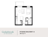 Modern studio floor plan 'Studio Balcony A' at Cedarbrook, featuring an open-concept living area, cozy bedroom space, compact kitchen with pantry, and a private balcony. Total area: 400 sq ft.