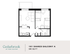 Modern 1-bedroom apartment floor plan with a shared balcony layout, cozy living area, efficient kitchen, and a spacious bathroom, covering 500 sq ft at Cedarbrook at the Canyon.