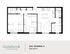 Cedarbrook at the Canyon floor plan: Modern 2x2 shared apartment with 918 sq ft, featuring two bedrooms, spacious living area, fully-equipped kitchen, and two bathrooms.