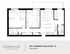 Inviting floor plan at Cedarbrook featuring 2 bedrooms, 2 bathrooms, an open living area, and shared balcony, totaling 918 sq ft.