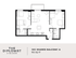 Contemporary 2D floor plan at The Diplomat showcasing two bedrooms, two bathrooms, shared balcony, and open living space, spanning 955 sq ft.