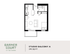 Compact Studio Balcony A floor plan at Garner Court, featuring a cozy open-concept living space, efficient kitchen, and modern bathroom, 370 sq ft.