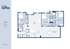 Clemson Lofts floor plan showcasing 3 bedrooms, 3 baths, spacious living and dining area, and modern kitchen layout, totaling 1675 sq. ft.