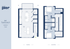 Chic 2x2 Townhome A floor plan showcasing an open kitchen, a cozy living room, and two spacious bedrooms each with private baths across two floors, ideal for modern living.