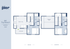 Modern 2x2 Tiny Home A floor plan showcasing two sophisticated levels, featuring 2 bedrooms, 2 baths, a cozy living room, and a covered patio for relaxing.