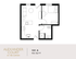 Efficient 1-bedroom apartment floor plan at Alexander Court with open living area, modern kitchen, and 436 sq ft of cozy space.