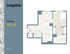 Inspire 1x1 + A floor plan featuring 1 bedroom, stylish living room, modern kitchen, walk-in closet, and bath, spanning 639 sq ft.