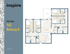 Elegant floor plan of unit type 4x2 Balcony A, showcasing 4 bedrooms, spacious living room, modern kitchen, two bathrooms, and a balcony in 1550 sq. ft.