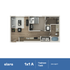 Modern 1x1 A floor plan with 1 bedroom, 1 bath, and open-concept living area in 544 sq ft layout.