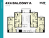 Elegant floor plan of HUB Orlando featuring 4 bedrooms with private baths, expansive living area, modern kitchen, and inviting balcony, total 1377 sq ft.