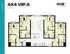 Modern 4X4 VIP A floor plan with 4 bedrooms and a spacious living area, ideal for luxury living at HUB Orlando, 1377 sq ft.