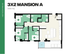 3x2 Mansion A floor plan at Hub Tucson Park Ave, featuring 3 bedrooms, 2 bathrooms, an open-concept kitchen and living area, and a spacious layout of 1084 sq ft.