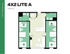 Modern 4-bedroom, 2-bathroom floor plan at Hub Tucson Park Ave, featuring an open-concept living area and kitchen, 1086 square feet.