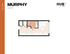 Modern Murphy floor plan at HUB Tampa, 298 sq ft studio featuring a cozy living area, efficient kitchenette, and compact bathroom.