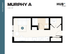 Efficient Murphy A floor plan at HUB Cincinnati featuring a cozy 340 sq ft layout with a stylish studio design, modern kitchen, and compact bathroom.