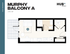 Chic Murphy Balcony A floor plan at Hub Cincinnati, 340 sq ft studio with open layout and private balcony.
