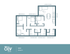 Modern 4x3 A floor plan featuring four bedrooms, three bathrooms, a spacious living room, and a well-equipped kitchen in 1191 sq. ft.